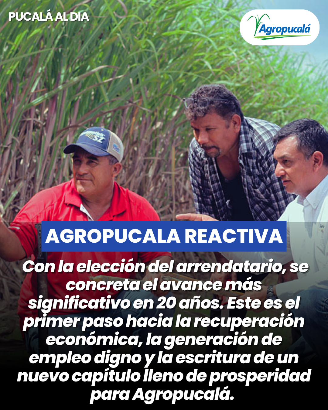 Trabajadores de Agropucalá beneficiados por el plan de reestructuración